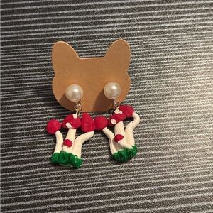 Handmade Polymer Clay Mushroom Earrings